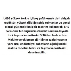 1 LHSG Yüksek Torklu İçi Boş Şaftlı Esnek Dişli Gerilim Dalgalı Dişli